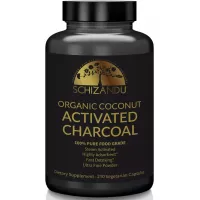 Schizandu Organics Activated Coconut Charcoal Capsules, 100% Pure Detox, Non GMO | 210 Pills | Use for Detoxification, Teeth Whitening, Digestive Health, Hangover Prevention