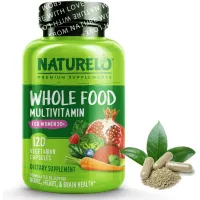 NATURELO Whole Food Multivitamin for Women 50+ (Iron Free) with Vitamins, Minerals, Organic Extracts - Supplement for Post Menopausal Women Over 50 - No GMO - 120 Vegan Capsules