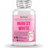 NuBest White 30 Capsules - Natural Skin Brightening Formula with Glutathione, Milk Thistle Extract, L-Cysteine, Precious Herbs and Vitamins | Liver Health GSH Detox | All Natural Formula