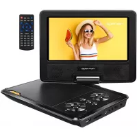 APEMAN 9.5'' Portable DVD Player with 7.5'' HD Swivel Screen, 6 Hours Rechargeable Battery for Kids and Car, Support SD Card/USB/CD/DVD/Sync TV and Region Free