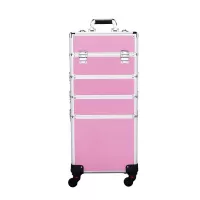 Yaheetech Professional Rolling Makeup Artist Case, Makeup Trolley Travel Cosmetic Case Beauty Case Trolley Brand New Pink