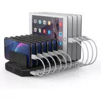 Unitek USB Charging Station for Multiple Devices, Charger Organizer Stand Dock with Dividers, Quick Charge 3.0 Compatible for Smartphone, Tablet, iPad and Other Electronics