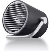 Fancii Small Personal Desk USB Fan, Portable Mini Table Fan with Twin Turbo Blades, Whisper Quiet Cyclone Air Technology - for Home, Office, Outdoor Travel (Black)