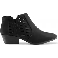 Marco Republic Oslo Womens Perforated Cutout Chunky Block Stacked Heels Ankle Booties Boots