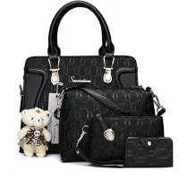 Soperwillton Handbag for Women Tote Bag Shoulder Bags Satchel 4pcs Purse Set