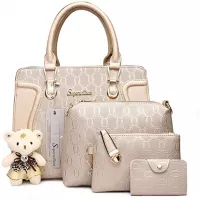 Soperwillton Handbag for Women Tote Bag Shoulder Bags Satchel 4pcs Purse Set