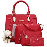 Soperwillton Handbag for Women Tote Bag Shoulder Bags Satchel 4pcs Purse Set