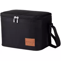 Aosbos Insulated Lunch Box for Men Women Cooler Bag Reusable Lunch Tote Bag Adult Thermal Lunch Boxes Bento Lunch Box Bag 7.5L Black