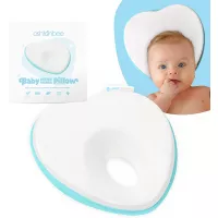 Newborn Baby Pillow, Memory Foam Cushion for Flat Head Syndrome Prevention and Head Support