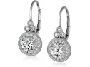 Platinum Or Gold Plated Swarovski Zirconia Vintage Drop Earrings