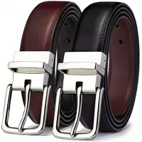 Men's Belt,Bulliant Leather Reversible Belt 1.25" For Mens Casual Golf Dress,One Belt Reverse For 2 Sides
