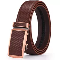 X XHtang Men's Ratchet Belt with Genuine Leather, Slide Belt for men 1 3/8 inches Wide 