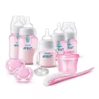 Philips AVENT Anti-colic Baby Bottle with AirFree vent Beginner Gift Set Pink, SCD393/04