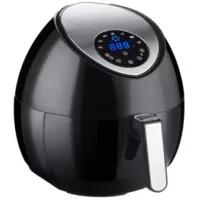 Ensue Portable Electric Air Fryer Temperature LED Touch Display, 3.7Q Oil-free 1500 Watt Cooker W/Recipes Book (Digital Touch, Black)