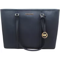 Michael Kors Women's Sady Large Saffiano Leather Tote Handbag - Navy