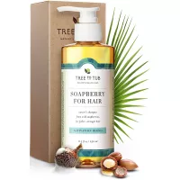 Gentle, Hair Growth Shampoo by Tree To Tub - Biotin Caffeine Hair Regrowth Shampoo for Thinning Hair and Hair Loss with Wild Soapberries, Organic Argan Oil, Pumpkin Seed Oil, for Women and Men 8.5 oz
