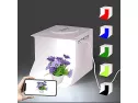 Mini Photo Studio Box, 9 X 9 Inches Shooting Tent Kit, Foldable Photography Booth With 2 X 20 Led Beads + 6 Colors Backdrops