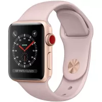 Apple Watch Series 3 (GPS + Cellular, 38MM) - Gold Aluminum Case with Pink Sand Sport Band (Renewed)