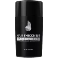 Hair Thickness Maximizer 2.0 - Safer Than Keratin Hair Building Fibers with 2nd Gen All Natural Plant Based Hair Loss Concealing Fillers for Instant Thickening of Thinning or Balding Hair (Dark Brown)