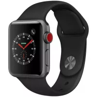 Apple Watch Series 3 (GPS + Cellular, 42MM) - Space Gray Aluminum Case with Black Sport Band (Renewed)