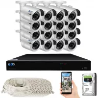 GW Security Smart AI 16 Channel H.265 PoE NVR Ultra-HD 4K (3840x2160) Security Camera System with 16 x 4K (8MP) 2160P Face Recognition/Human/Vehicle Detection Outdoor Indoor Surveillance IP Camera