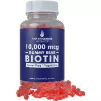 Biotin 10000 mcg Gummies by Hair Thickness Maximizer | Vegetarian, Gluten Free. 10000mcg Natural Gummy Bear Hair Vitamin for Men and Women. Great for Hair Growth, Combats Hair Loss and Thinning Hair