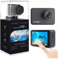 AKASO V50 Pro Native 4K30fps 20MP WiFi Action Camera with EIS Touch Screen 100 feet Waterproof Camera Web Camera Support External Mic Remote Control Sports Camera with Helmet Accessories Kit