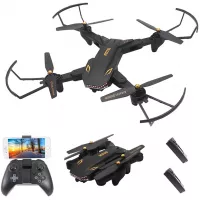 Goolsky VISUO XS809S WiFi FPV Drone 720P Wide Angle HD Camera Live Video Foldable RC Quadcopter and One Extra Battery - Altitude Hold Headless Mode One Key Off/Landing APP Control Long Flight Time