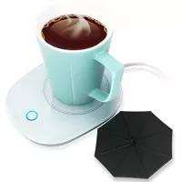 Mug Warmer Coffee Warmer with Automatic Shut Off to Keep Temperature Up to 131℉/ 55℃ with a Silicone Mug Cover Safely Use for Office/Home to Warm Coffee Tea Milk Candle Heating Wax