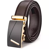 X XHtang Men's Ratchet Belt with Genuine Leather, Slide Belt for men 1 3/8 inches Wide