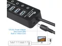 Apanage Powered Usb 3.0 Hub, 11 Ports Usb Hub Splitter (7 High Speed Data Transfer Ports + 4 Smart Charging Ports) With Individual On/off Switches And 48w Power Adapter For Mac Pro/mini, Pc, Hdd, Disk