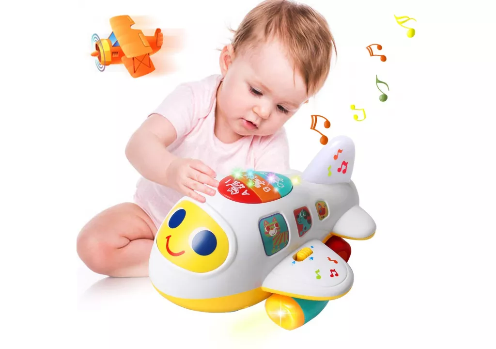 Huile Baby Toys Electronic Airplane Toys with Lights & Music ,Best Kids Early Learning Educational Toys for Toddlers Boys and Girls 1 2 3 4 5 Year Old Gifts
