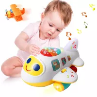 Huile Baby Toys Electronic Airplane Toys with Lights & Music ,Best Kids Early Learning Educational Toys for Toddlers Boys and Girls 1 2 3 4 5 Year Old Gifts