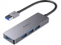 Aukey Usb 3.0 Hub Ultra Slim 4-port Usb Hub In Aluminum Compatible With Mac Pro/mini, Microsoft Surface Pro, Dell Xps 15, And More