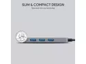 Aukey Usb 3.0 Hub Ultra Slim 4-port Usb Hub In Aluminum Compatible With Mac Pro/mini, Microsoft Surface Pro, Dell Xps 15, And More
