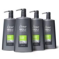 Dove Men+Care Body Wash with Pump for Men's Skin Care Extra Fresh Body Wash that Effectively Washes Away Bacteria While Nourishing Your Skin 23.5 oz, Pack of 4