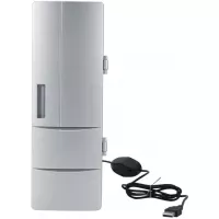 Mini Car Refrigerator, USB Fridge Freezer Cans Drink Beer Cooler Warmer for Travel Car Office Boat Use