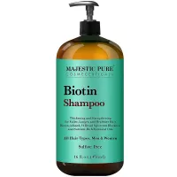 Majestic Pure Biotin Hair Shampoo - Hair Loss Shampoo for Thicker Hair - Infused with Vitamins, Nourishing and Volumizing, DHT Blockers, for Men & Women - 16 fl oz