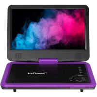 ieGeek Portable DVD Player 12.5", with 10.1" HD Swivel Screen, Car Travel DVD Players 5 Hrs Rechargeable Battery, Region-Free Video Player for Kids Elderly, Remote Control, Sync TV, USB&SD, Purple