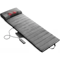 Full Body Vibrating Mat and Shiatsu Neck Massager - Warming Bed Vibrating Pad Cushion with 10 Vibrating Motors - Warming Shiatsu Pillow Massager - Relieves Stress or Tension from Shoulder & Back Pain