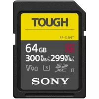 Sony TOUGH-G series SDXC UHS-II Card 64GB, V90, CL10, U3, Max R300MB/S, W299MB/S (SF-G64T/T1)