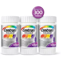 Centrum Silver Multivitamin for Women 50 Plus, Multivitamin/Multimineral Supplement with Vitamin D3, B Vitamins, Calcium and Antioxidants - 300 Count (3 Bottles of 100) + 2 Free Months of obé Fitness