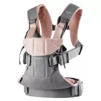 BABYBJÖRN New Baby Carrier One 2019 Edition, Cotton, Grey/Powder Pink