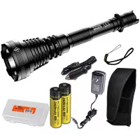 Nitecore MH40GTR Ultra Long Throw Rechargeable Hunting Flashlight with Adapter and LumenTac Battery Organizer