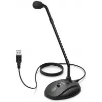 Computer Microphone,Fifine Desktop Gooseneck Microphone,Mute Button with LED Indicator,USB Microphone for Windows and Mac Ideal for Gaming Streaming YouTube Podcast-K052