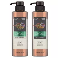 Hair Food Sulfate Free Purifying Shampoo and Conditioner, Infused with Tea Tree & Lavendar Water, Dye Free, 17.9 Oz, Bundle