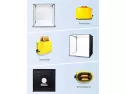 Esddi Photo Studio Light Box 24"/60cm Adjustable Brightness Portable Folding Hook & Loop Professional Booth Table Top Photography Lighting Kit 156 Led Lights 4 Colors Backdrops