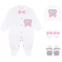 Lilax Baby Girl Newborn Jewels Layette 4 Piece Gift Set