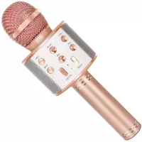 SUNY Wireless Bluetooth Karaoke Microphone with Speaker & Record Function, Best Gift Singing Toy for Kid (Rose Gold)