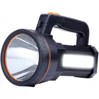 Eornmor Super Bright High Power Portable Handheld Led Spotlight 6000 Lumen Waterproof Large Flashlight Rechargeable High Lumen LED Searchlight Torch Floodlight (Black)